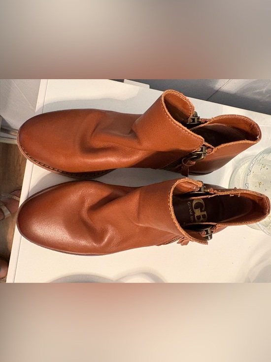 Gianni Bini Shoes - Gianni Bini Cognac Leather Ankle Booties with Buckle